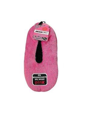 Mean Girls "On Wednesday We Wear Pink" Plush Slippers S/M